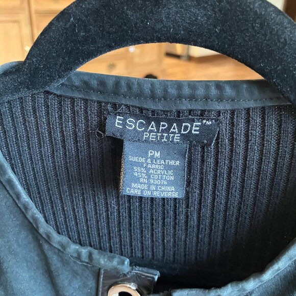 Vintage Escapade Leather Knit Sweater Jacket - Picture 2 of 4